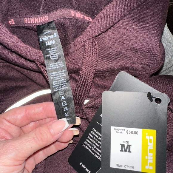 HIND Running Cropped Hoodie – Sz M NWT - Picture 6 of 6
